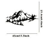 Mountain Landscape Black Metal Wall Art 3D Iron Craft Wall Mounted Art Installation For Living Room Dining Room Creative Nordic Home Decor