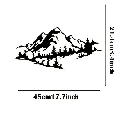 Mountain Landscape Black Metal Wall Art 3D Iron Craft Wall Mounted Art Installation For Living Room Dining Room Creative Nordic Home Decor