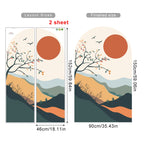 Mountain Sunrise Archway Wall Mural – Serene Landscape Wall Decal Self-Adhesive Art for Lounge & Living Spaces