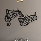 Musical Notes 3D Metal Wall Art Iron Crafted Rhythmical Signage Wall Decor For Music Enthusiast Living Room Dressing Room Music Studio Art Decor