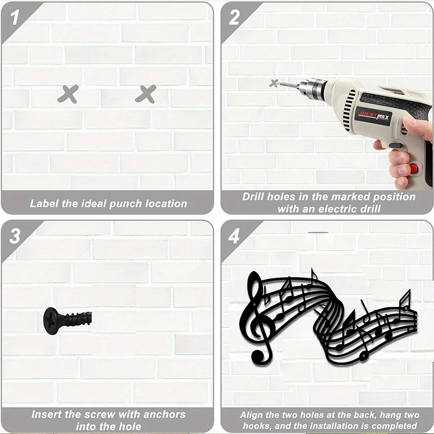 Musical Notes 3D Metal Wall Art Iron Crafted Rhythmical Signage Wall Decor For Music Enthusiast Living Room Dressing Room Music Studio Art Decor