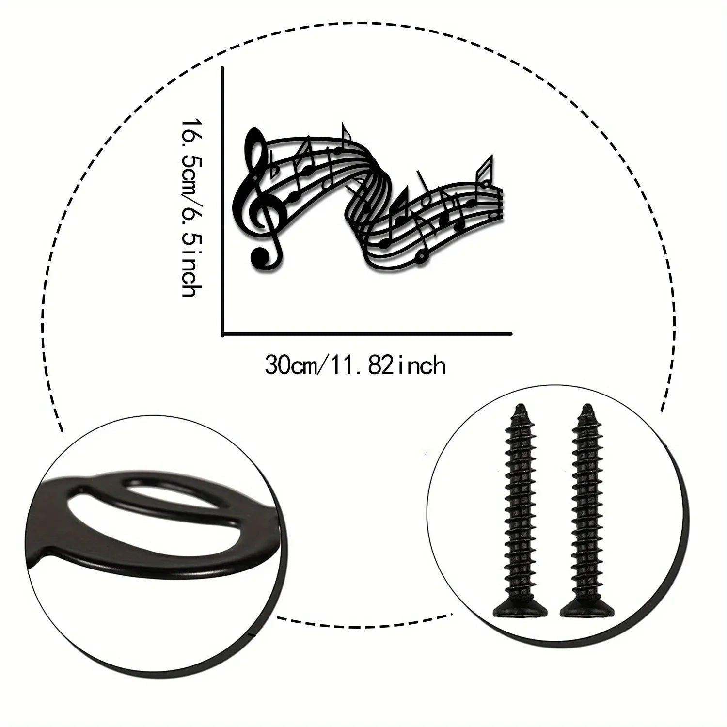 Musical Notes 3D Metal Wall Art Iron Crafted Rhythmical Signage Wall Decor For Music Enthusiast Living Room Dressing Room Music Studio Art Decor