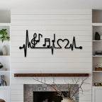 Musical Rhythm Black Metal Wall Art Iron Craft Wall Decoration For Music Lovers Studio Living Room Dining Room Creative Home Decor