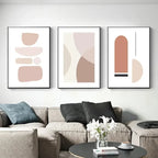 Muted Earth Tones Geometric Abstract Wall Art Fine Art Canvas Print Minimalist Pictures For Living Room Contemporary Bedroom Art Decor