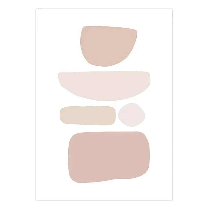 Set of abstract, pastel-colored shapes on a white background