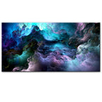 Mysterious Alien Cloud Wall Art Fine Art Canvas Print Vivid Blue Purple Abstract Picture For Living Bedroom Inspirational Home Decor