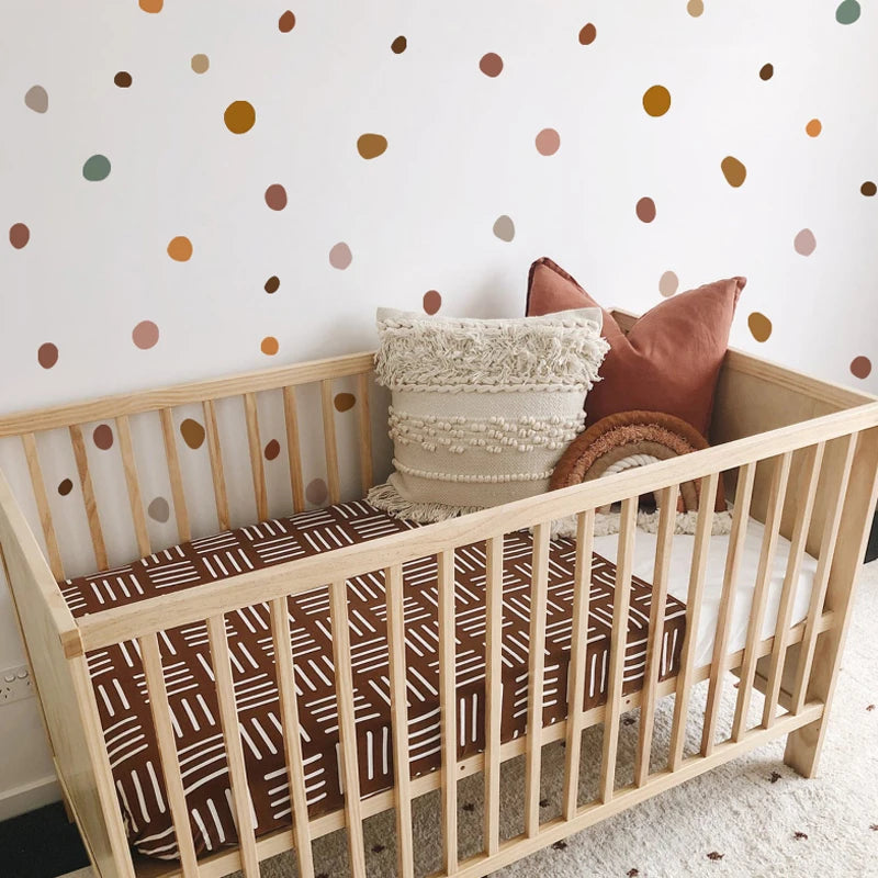 Natural Earth‑Tone Irregular Pebble Polka Dot Vinyl Wall Decal Stickers – Peel‑and‑Stick Removable Modern Accent Shapes for Creative DIY