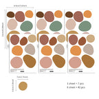 Natural Earth‑Tone Irregular Pebble Polka Dot Vinyl Wall Decal Stickers – Peel‑and‑Stick Removable Modern Accent Shapes for Creative DIY