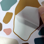 Natural Earth‑Tone Terrazzo Vinyl Wall Decal Stickers – Peel‑and‑Stick Removable Irregular Shape Pattern for Creative DIY Home Decor