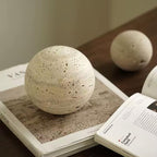 Natural Stone Marble Orb Sculptures Simple Artistic Spherical Travertine Ornaments For Living Room Shelving Home Decor For Modern Living