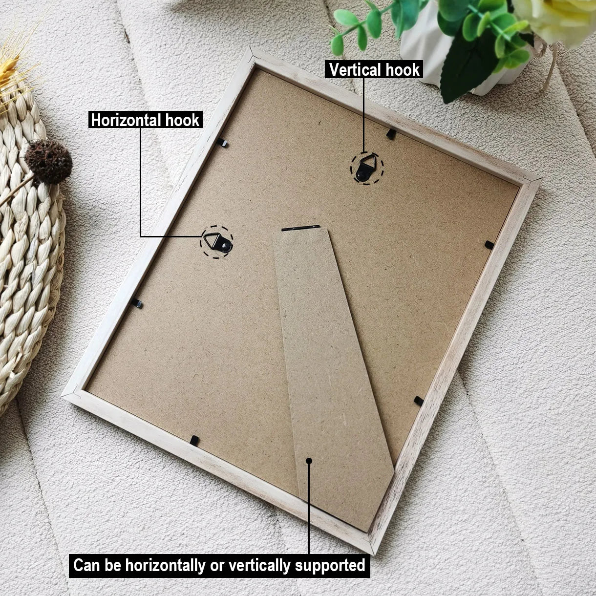 Natural Wood Photo Frame – Fits 10×15, 15×20, A4, 30×40 cm for Canvas Prints, Wall‑Mount or Tabletop Stand, Decorative Picture Frame