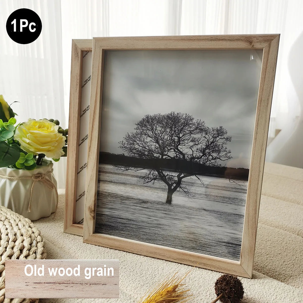 Natural Wood Photo Frame – Fits 10×15, 15×20, A4, 30×40 cm for Canvas Prints, Wall‑Mount or Tabletop Stand, Decorative Picture Frame