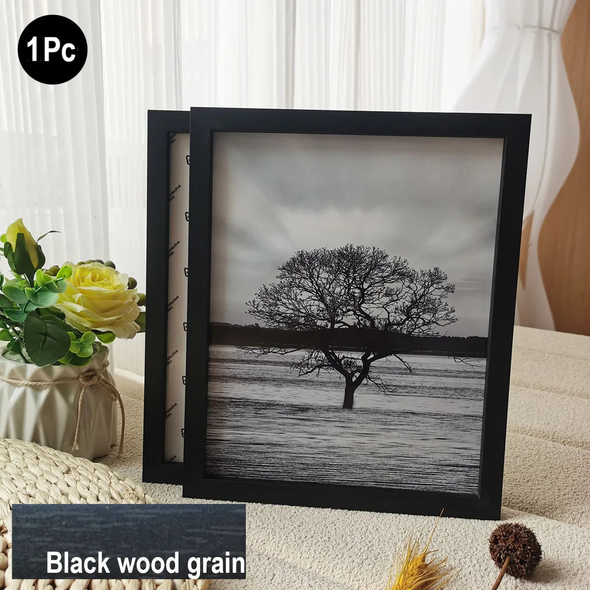 Natural Wood Photo Frame – Fits 10×15, 15×20, A4, 30×40 cm for Canvas Prints, Wall‑Mount or Tabletop Stand, Decorative Picture Frame