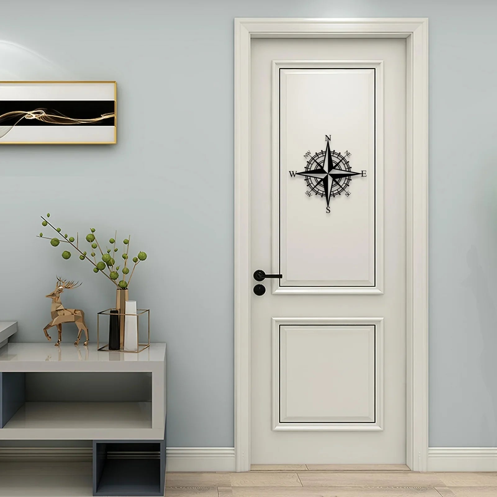 Nautical Compass Rose Iron Art Wall Art 3D Metal Sculptured Wall Decoration For Living Room Dining Room Creative Contemporary Nordic Home Office Decor 2025