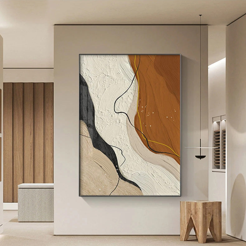 Neutral Colors Nordic Geomorphic Abstract Wall Art Fine Art Canvas Prints Brown Beige Pictures For Modern Loft Apartment Living Room Art Decor