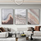 Neutral Shades Pink Abstract Ocean Shoreline Wall Art Fine Art Canvas Prints Minimalist Pictures For Living Room Bedroom Art Decor