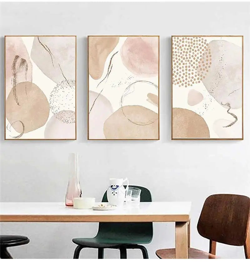 Neutral Colors Beige Biomorphic Abstract Wall Art Fine Art Canvas Prints Pictures For Living Room Dining Room Nordic Art For Bedroom 2025