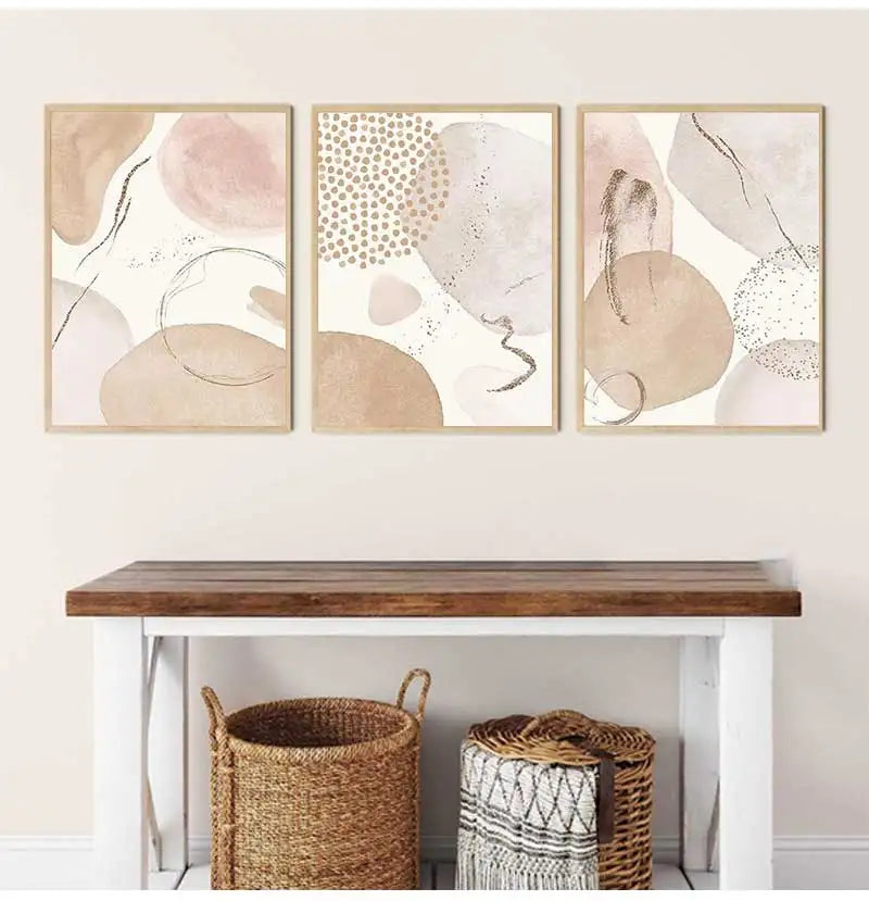 Neutral Colors Beige Biomorphic Abstract Wall Art Fine Art Canvas Prints Pictures For Living Room Dining Room Nordic Art For Bedroom 2025