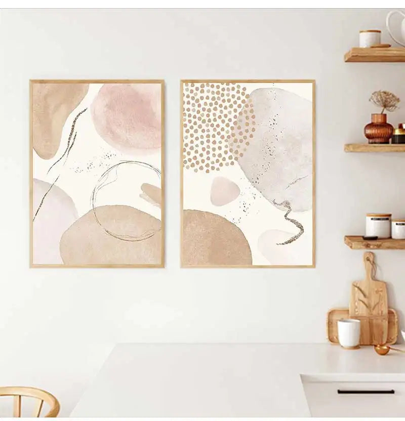 Neutral Colors Beige Biomorphic Abstract Wall Art Fine Art Canvas Prints Pictures For Living Room Dining Room Nordic Art For Bedroom 2025