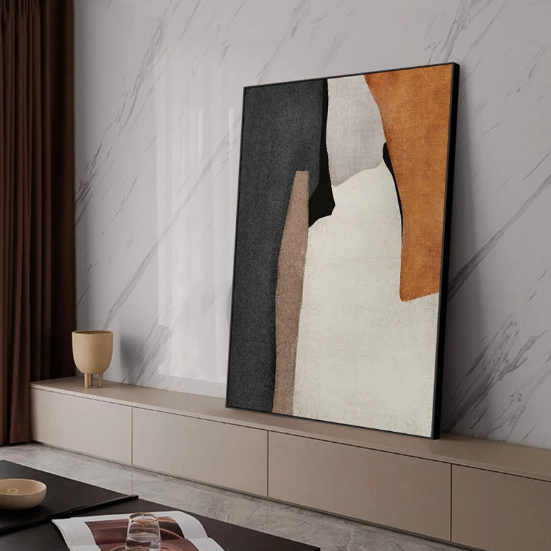 Neutral Colors Bold Color Block Abstract Wall Art Fine Art Canvas Prints Pictures For Modern Living Room Bedroom Foyer Art Decor