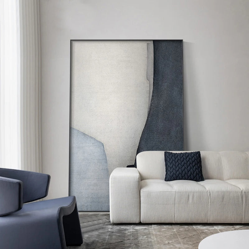 Neutral Colors Bold Color Block Abstract Wall Art Fine Art Canvas Prints Pictures For Modern Living Room Bedroom Foyer Art Decor