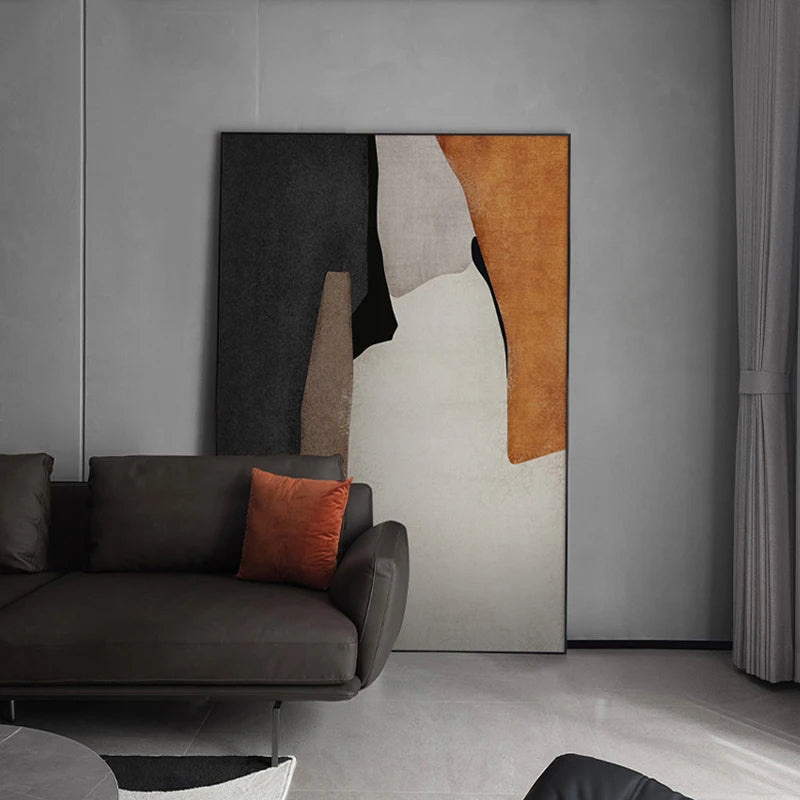 Neutral Colors Bold Color Block Abstract Wall Art Fine Art Canvas Prints Pictures For Modern Living Room Bedroom Foyer Art Decor