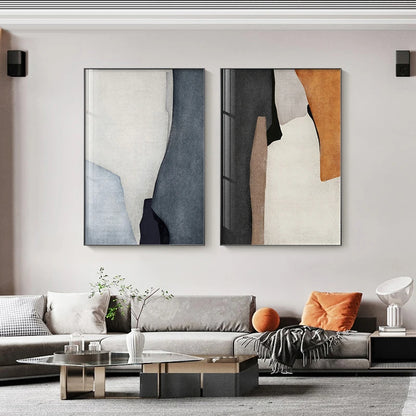 Neutral Colors Bold Color Block Abstract Wall Art Fine Art Canvas Prints Pictures For Modern Living Room Bedroom Foyer Art Decor