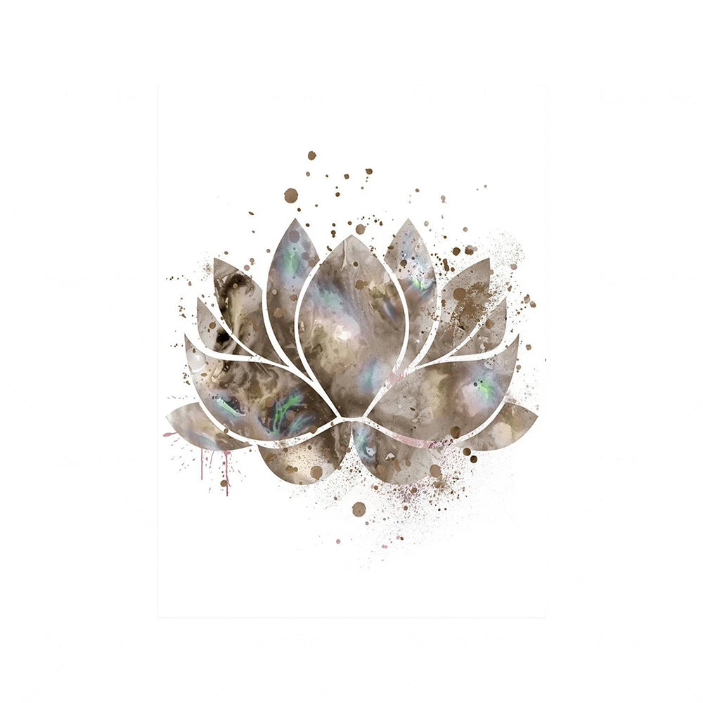 Neutral Colors Minimalist Mediation Posters Wall Art Fine Art Canvas Prints Lotus Flower Buddha Pictures For Yoga Studio Bedroom Living Room Art Decor