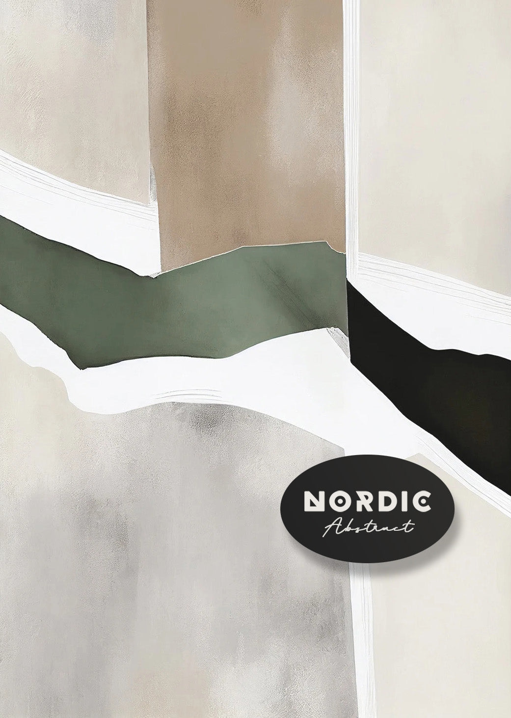 Neutral Colors Nordic Abstract Wall Art Fine Art Canvas Prints Green Black Beige Pictures For Living Room Dining Room Bedroom Art For Contemporary Interiors