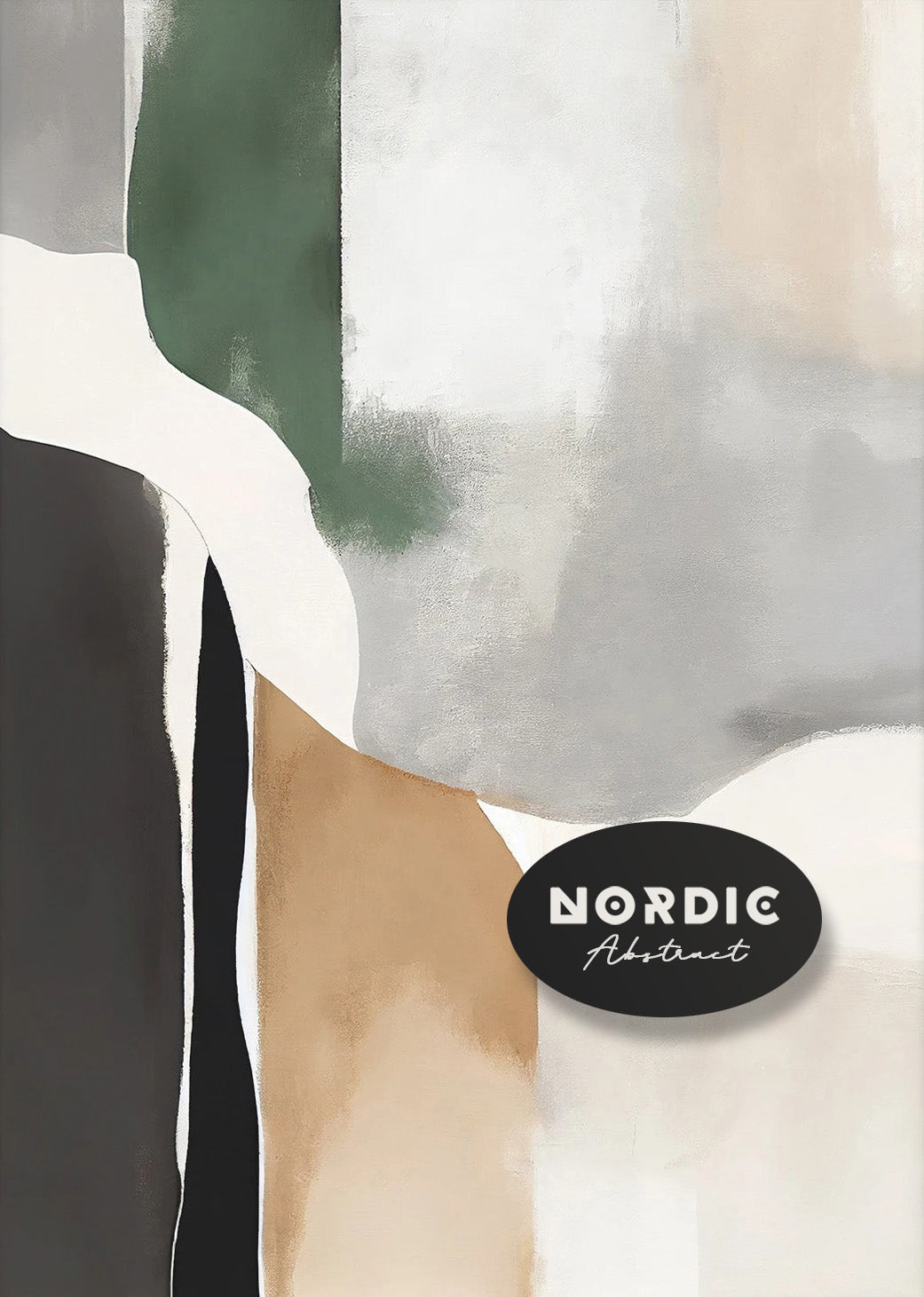 Neutral Colors Nordic Abstract Wall Art Fine Art Canvas Prints Green Black Beige Pictures For Living Room Dining Room Bedroom Art For Contemporary Interiors