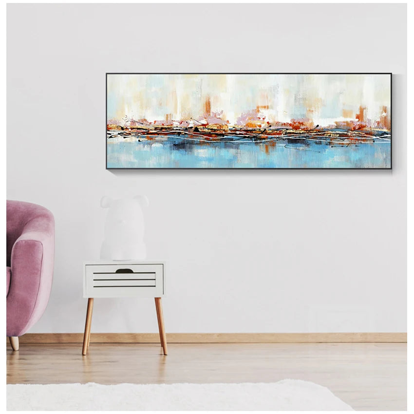 Neutral Colors Wide Format Abstract Wall Art Fine Art Canvas Prints Contemporary Artworks For Above The Sofa Modern Art For Above The Bed