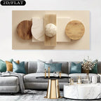 Modern living room with a gray sofa, decorative pillows, and a wall art piece.