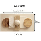 Decorative wall art with dimensions on a beige background