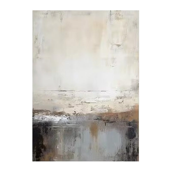 Abstract painting with soft, muted colors on a white background