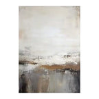 Abstract painting with a neutral color palette on a white background