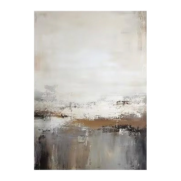 Abstract painting with a neutral color palette on a white background