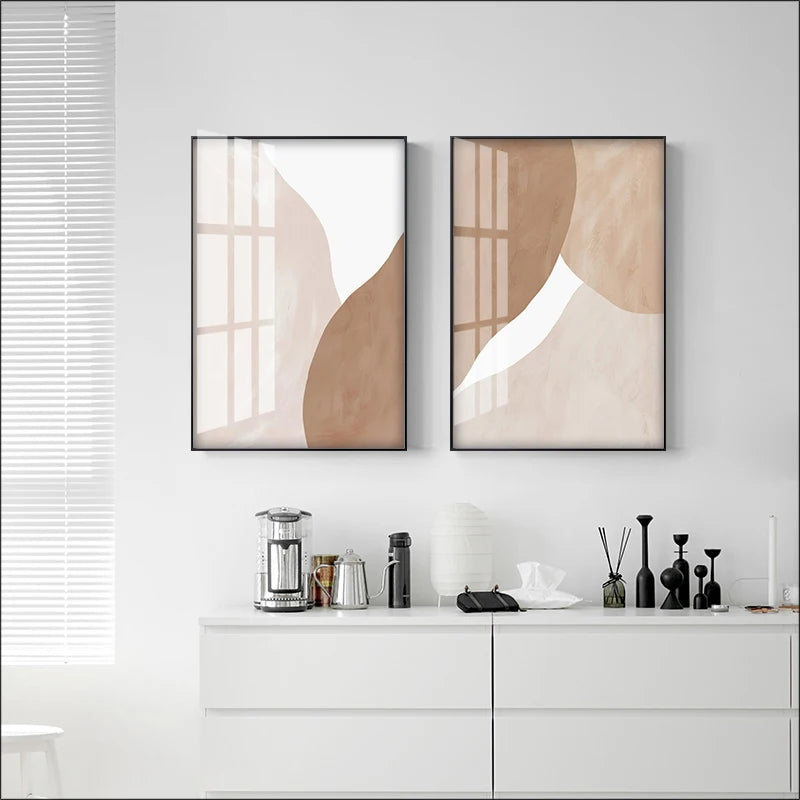 Neutral Tones Beige Brown White Abstract Wall Art Fine Art Canvas Prints Nordic Pictures For Living Room Bedroom Contemporary Home Decor