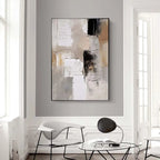 Abstract art painting on a wall in a modern living room