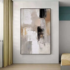 Abstract painting on a wall in a modern interior setting