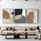 Neutral Tones Brown Beige Scandinavian Abstract Wall Art Fine Art Canvas Prints Pictures For Modern Apartment Bedroom Art For Contemporary Interiors