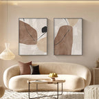 Neutral Tones Brown Beige Scandinavian Abstract Wall Art Fine Art Canvas Prints Pictures For Modern Apartment Bedroom Art For Contemporary Interiors