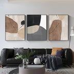 Neutral Tones Brown Beige Scandinavian Abstract Wall Art Fine Art Canvas Prints Pictures For Modern Apartment Bedroom Art For Contemporary Interiors