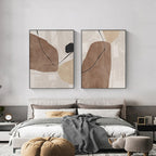 Neutral Tones Brown Beige Scandinavian Abstract Wall Art Fine Art Canvas Prints Pictures For Modern Apartment Bedroom Art For Contemporary Interiors