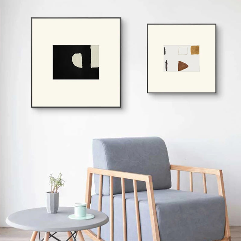 Neutral Tones Minimalist Abstract Nordic Wall Art Fine Art Canvas Prints Square Format Pictures For Living Room Bedroom Art For Contemporary Interiors