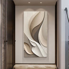 Abstract wall art in a modern interior setting