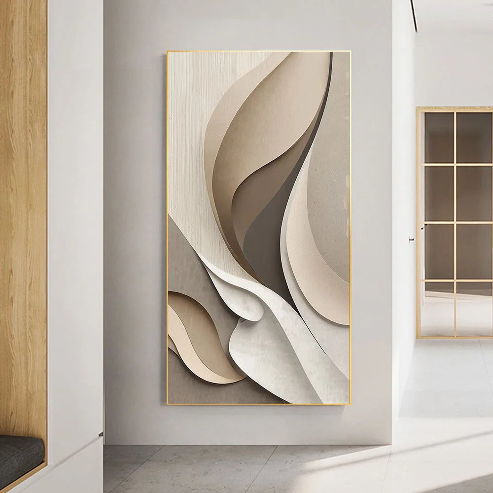 Abstract wall art in a modern interior setting