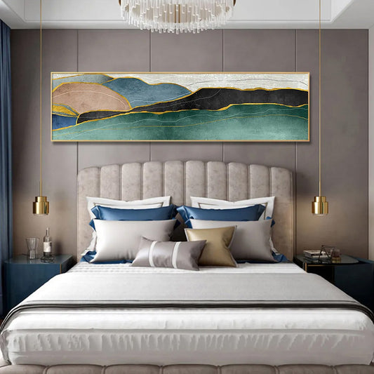 Nordic Abstract Geomorphic Color Block Wall Art Fine Art Canvas Prints Wide Format Pictures For Above The Sofa Above The Bed