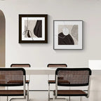 Nordic Abstract Neutral Colors Wall Art Square Format Fine Art Canvas Prints Black White Gray Pictures For Living Room Bedroom Art Decor
