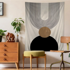Nordic Abstract Hanging Tapestry Wall Decoration Woven Fabric Printed Modern Minimalist Neutral Colors Geometric Designs 2025