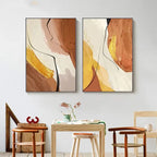 Nordic Abstract Yellow Beige Terracotta Wall Art Fine Art Canvas Prints Pictures For Modern Apartment Living Room Dining Room Home Office Decor